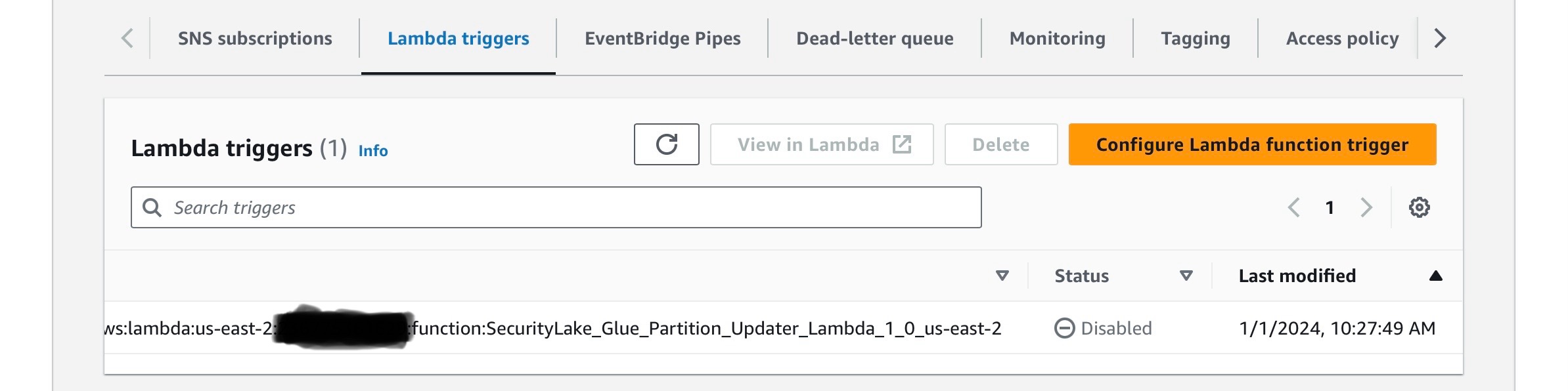 Security Lake SQS Lambda Trigger