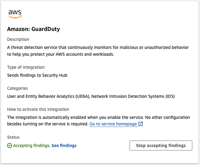 Security Hub Guard Duty Integration